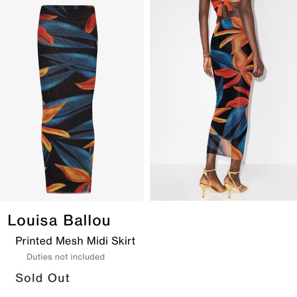 ISO LOUISA BALLOU MESH PRINTED MIDI PENCIL SKIRT COVER UP - Picture 6 of 6